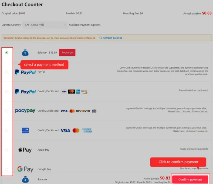 Pago en Kakobuy